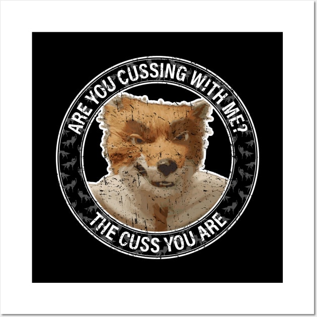 Fantastic Mr Fox - Foxy - Cussing - Circle - Weathered Wall Art by Barn Shirt USA